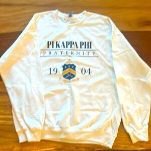 Pi kappa men’s large white sweatshirt never worn